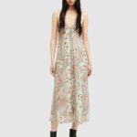 AllSints rochie Dahlia Cascade midi, drept