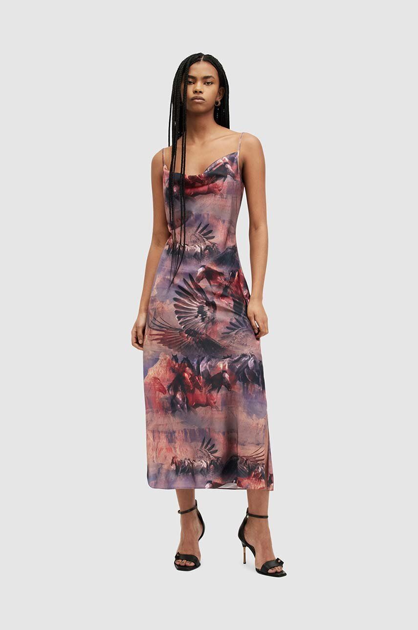 SS24-SUD1WJ-MLC_F1 AllSints rochie HADLEY COLCA midi, evazati - imagine 1