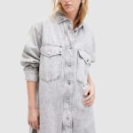 AllSints rochie jins Lily culoarea gri, ini, oversize