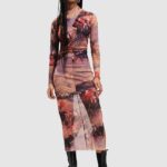 AllSints rochie TIA COLCA midi, mulata
