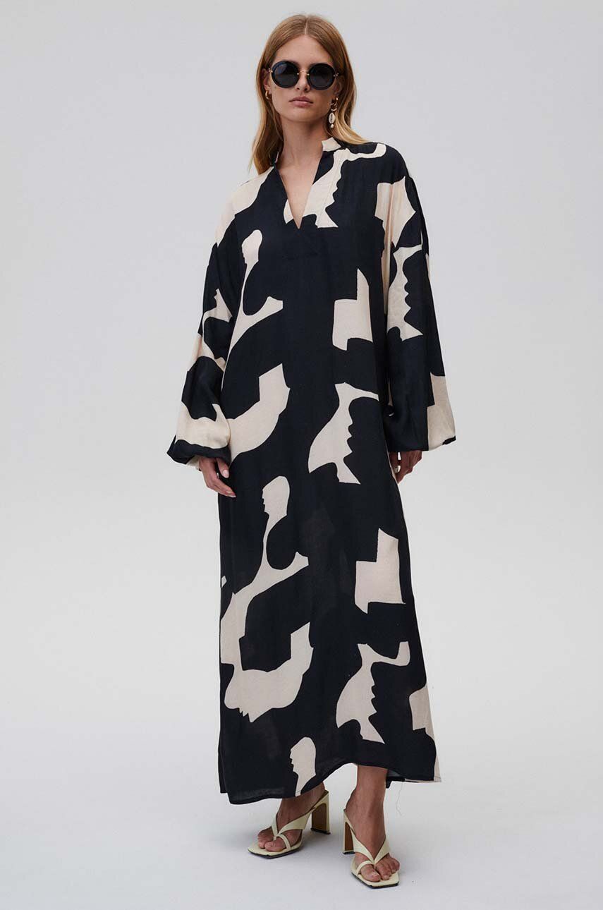 SS24-SUD1WN-99A_F1 Undress Code rochie diin Dega culoareinegru, maxi, oversize - imagine 1