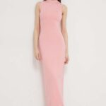 Tommy Jins rochie culoarea roz, maxi, mulata DW0DW17929