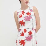 Desigual rochie HOUSin culoarea alb, ini, drept, 24SWVW01