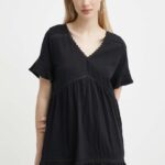 Protest rochie in bumbac Prtthirza culoareinegru, ini, evazati, 1612843