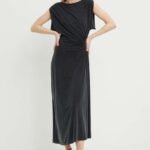 IRO rochie culoarea gri, midi, evazati
