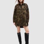 AllSints rochie in bumbactiLY culoarea verde, ini, oversize