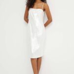 Theory rochie culoarea alb, ini, mulata