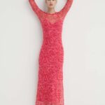 Never Fully Dressed rochie culoarea roz, maxi, mulata