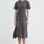 Remin rochie jins culoareinegru, midi, mulata