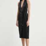 AEin rochie SERAPinE culoareinegru, midi, drept, AW24SSDR517491