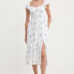 Hollister Co. rochie culoarea alb, ini, evazati