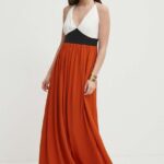 Artiti rochie culoarea maro, maxi, evazati, AA38227