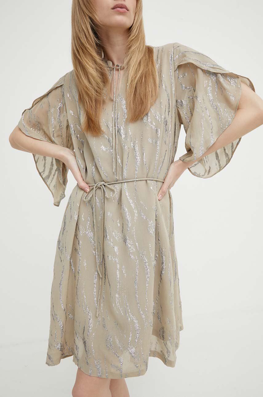 SS24-SUD2GC-08X_F1 Brins Bazaar rochie OdiaBBParez dress culoarea bej, ini, drept, BBW3953 - imagine 1