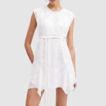 AllSints rochie AUDinA EMB DRESS culoarea alb, ini, evazati, W179DA