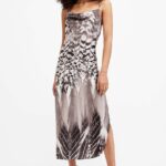 AllSints rochie HADLEY SIERRA DRESS culoarea alb, midi, drept, W168DA