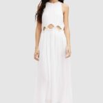 AllSints rochie MABEL DRESS culoarea alb, maxi, evazati, WD585Z