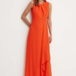 indro Ferine rochie culoarea portoctiu, maxi, evazati, SFS21XBDTOKIO