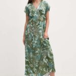 indro Ferine rochie culoarea verde, maxi, evazati, SFS32XBDMORISIA