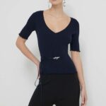 HUGO tricou femei, culoarea bleumarin 50514288
