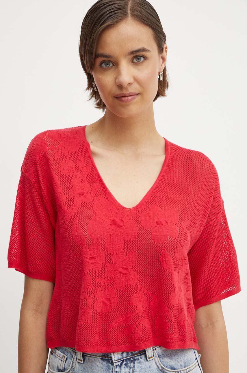SS24-SWD0EB-34X_F1 United Colors of Benetton tricou femei, culoarea roz - imagine 1