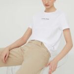 Tommy Jeans tricou din bumbac femei, culoarea alb DW0DW17359
