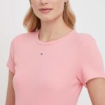 Tommy Jeans tricou femei, culoarea roz DW0DW17383