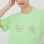 Chiara Ferragni tricou din bumbac femei, culoarea verde