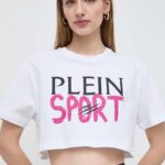 PLEIN SPORT tricou din bumbac femei, culoarea alb