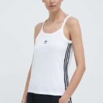 adidas Originals top 3-Stripe Tank de dama, culoarea alb, IR6914