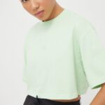 adidas tricou din bumbac femei, culoarea verde IR8871