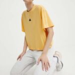 adidas tricou femei, culoarea galben, IS0664