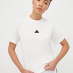 adidas tricou Z.N.E femei, culoarea bej IS3920