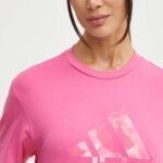 adidas tricou din bumbac femei, culoarea roz, IS4257