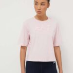 EA7 Emporio Armani tricou din bumbac femei, culoarea roz