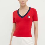 Fila tricou Ludhiana femei, culoarea rosu, FAW0749
