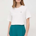 Weekend Max Mara tricou din bumbac femei, culoarea alb 2415970000000
