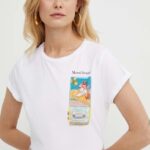 Marella tricou din bumbac femei, culoarea alb 2413970000000