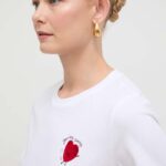 Marella tricou din bumbac femei, culoarea alb 2413970000000