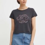 Pepe Jeans tricou din bumbac KENNA femei, culoarea gri, PL505857
