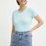 Pepe Jeans tricou NEW VIRGINIA SS N femei, culoarea turcoaz, PL505202