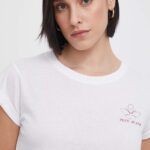 Pepe Jeans tricou din bumbac femei, culoarea alb