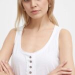 Pepe Jeans top din bumbac KITTY culoarea alb, PL505831