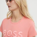 BOSS tricou din bumbac femei, culoarea violet 50514967