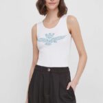 Aeronautica Militare top femei, culoarea alb