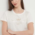 Aeronautica Militare tricou din bumbac femei, culoarea bej