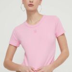 HUGO tricou femei, culoarea roz, 50512000
