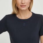 HUGO tricou femei, culoarea bleumarin, 50512002