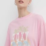 Roxy tricou din bumbac femei, culoarea roz, ERJZT05692