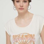 Billabong tricou femei, culoarea bej, EBJZT00241