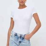 Armani Exchange tricou femei, culoarea alb
